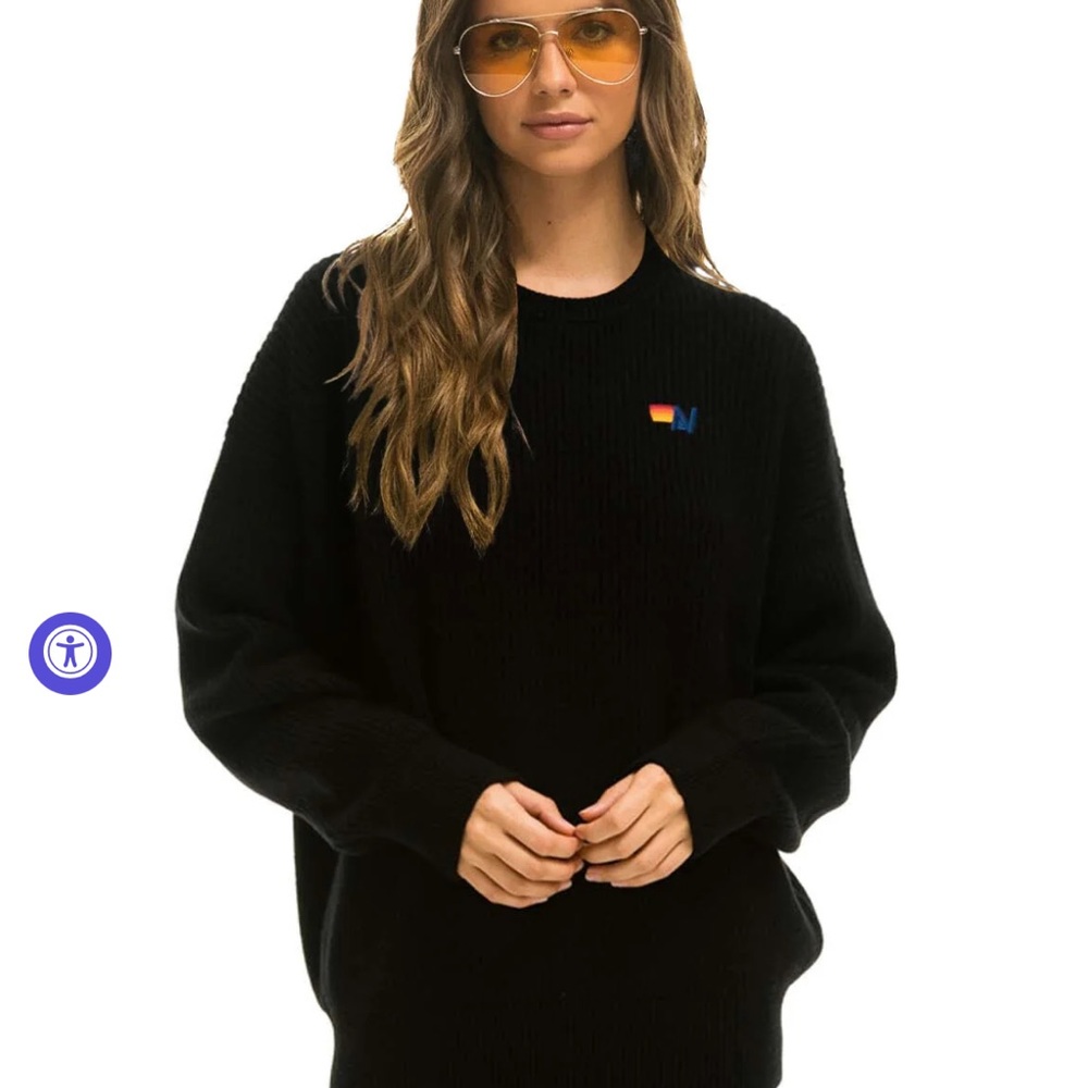 Aviator nation unisex cashmere crewneck sweater cabin medium